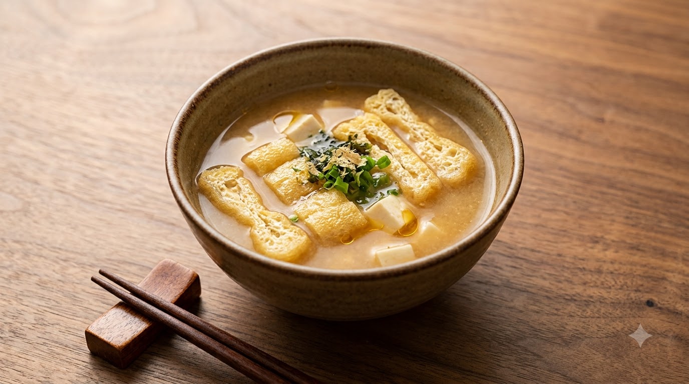Sopa Miso Clásica Japonesa con Aburaage
