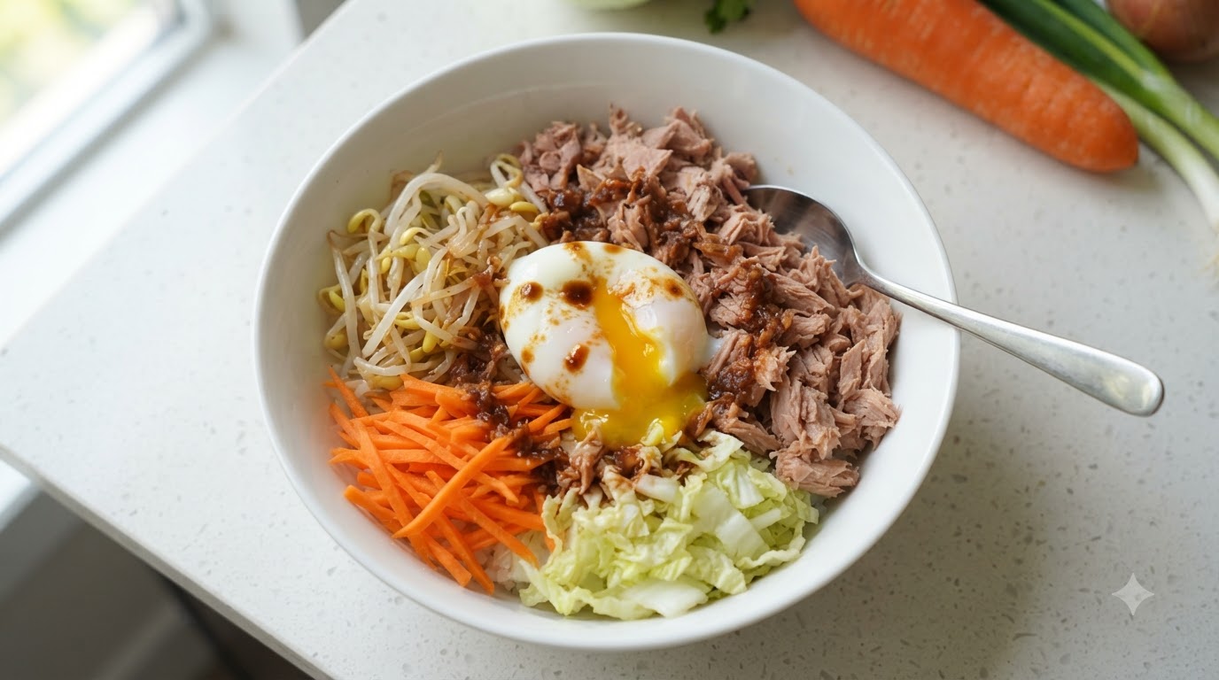 Tazón de Arroz Coreano Fácil con Atún (Tuna Dupbap)