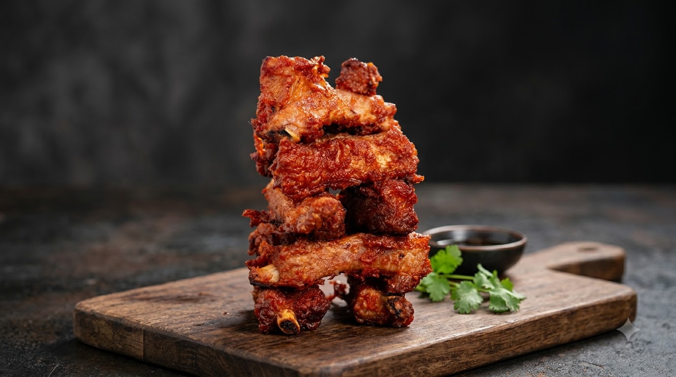 Costillas de Cerdo Fritas con Tofu Rojo Fermentado