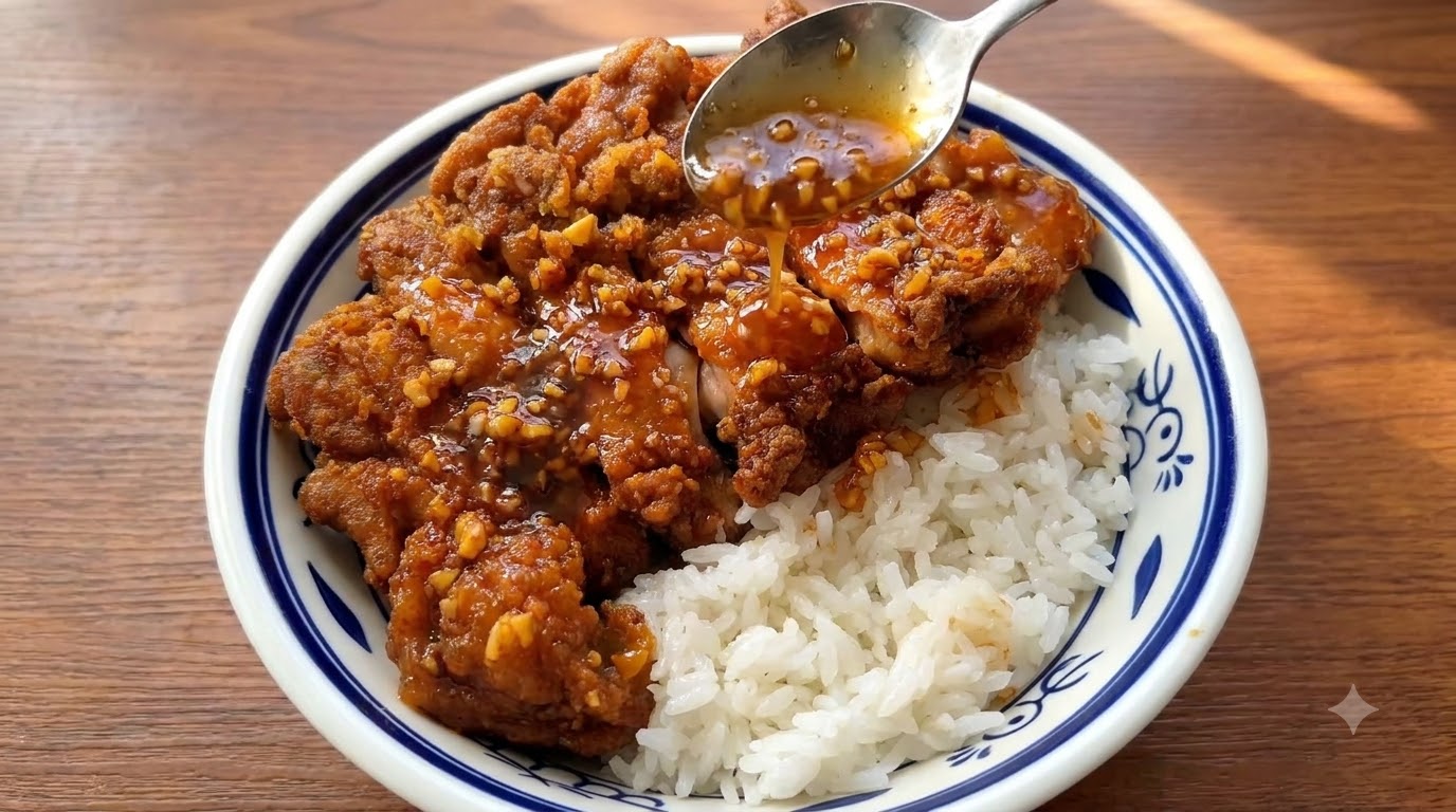 Bol de Arroz con Pollo Crujiente a la Miel