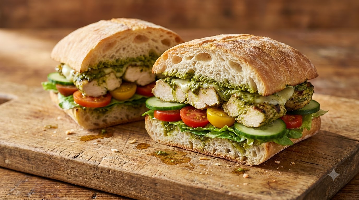 Panini de Pollo al Pesto